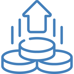 Coins and arrow icon